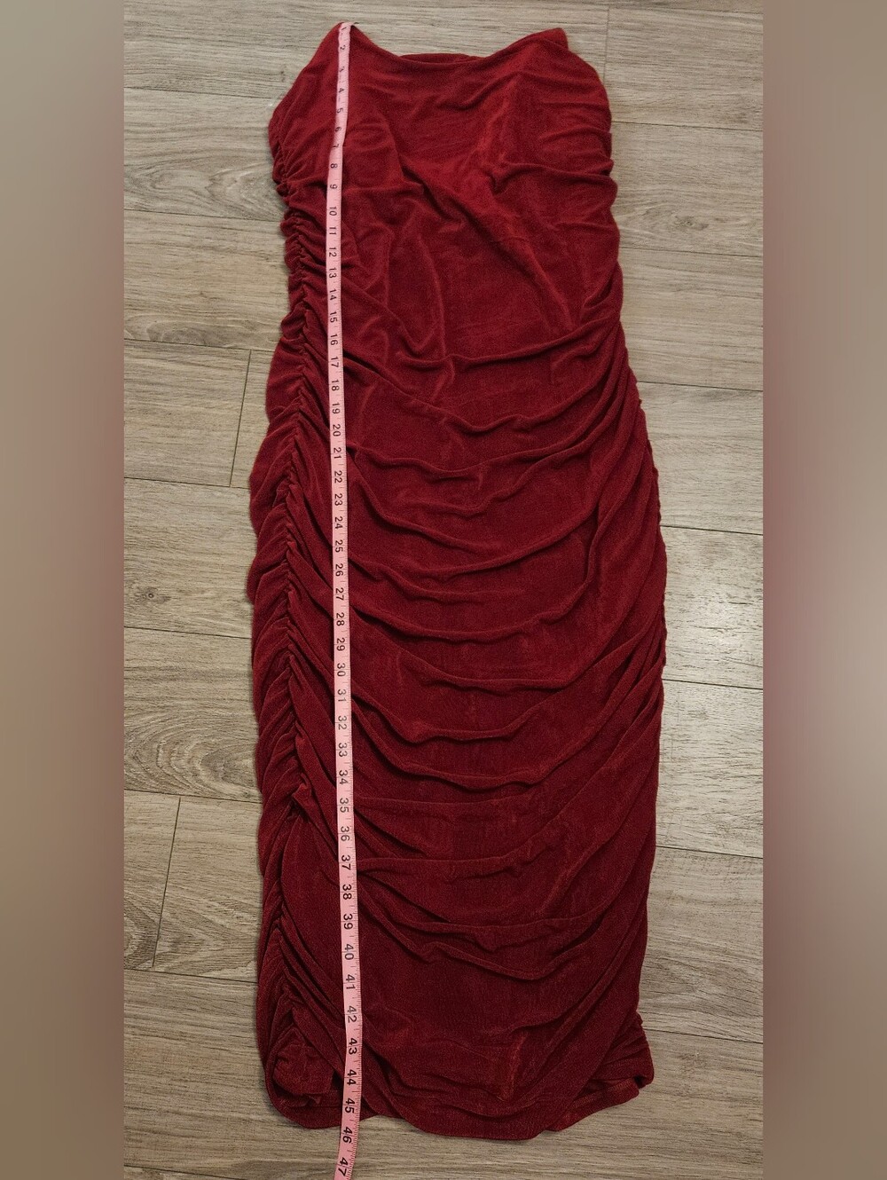 Ruched Burgundy Bodycon Dress Size 2X - Picture 5 of 7